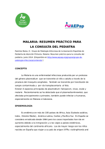 malaria: resumen práctico para la consulta del pediatra