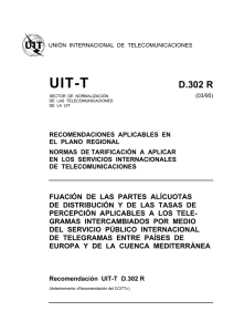 UIT-T Rec. D.302 R (03/95) Fijación de las partes alícuotas de