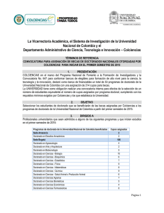 Terminos de referencia 2015-I - Dirección Nacional de Programas