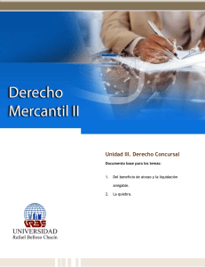 Unidad III. Derecho Concursal