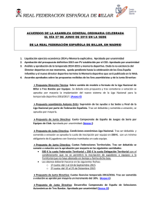 acuerdos 2015 - Real Federación Española de Billar