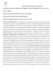 Juicio Laboral 1235 -2009 (Ex Segunda Sala) LA REPÚBLICA DEL