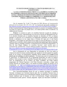 UN NUEVO GOLPE CONTRA LA VOLUNTAD POPULAR Y LA