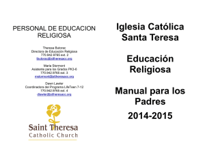 Iglesia Católica Santa Teresa Educación Religiosa Manual para los