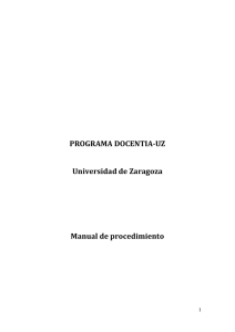 PROGRAMA DOCENTIA-UZ Universidad de Zaragoza Manual de