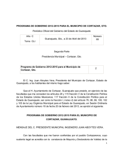 PROGRAMA DE GOBIERNO 2012-2015 PARA EL MUNICIPIO DE
