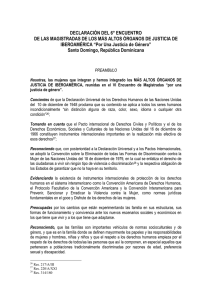 Declaración del VI Encuentro De Las Magistradas De Los Más Altos