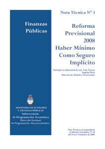 Nº3 • Finanzas Públicas Reforma Previsional 2008. Haber Mínimo