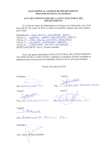 Acta constitución Junta Electoral - Departamento de Ciencias de la
