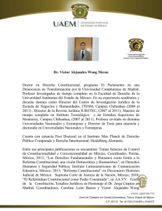 Dr. Víctor Alejandro Wong Meraz Doctor en Derecho Constitucional