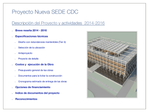 Proyecto SEDE Estado de avance a agosto 2016