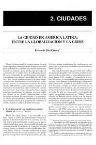 La ciudad en América Latina: entre la globalización y la crisis