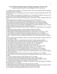 Lista de acrónimos de Museos de Historia Natural y Herbarios