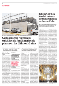 Gendarmería registra 35 suicidios de funcionarios de