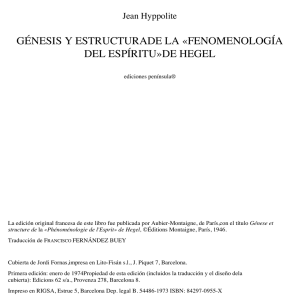 Hyppolite, Jean - Génesis y estructura de la Fenomenología del
