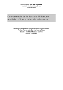 Competencia de la Justicia Militar, un análisis crítico, a la luz de la