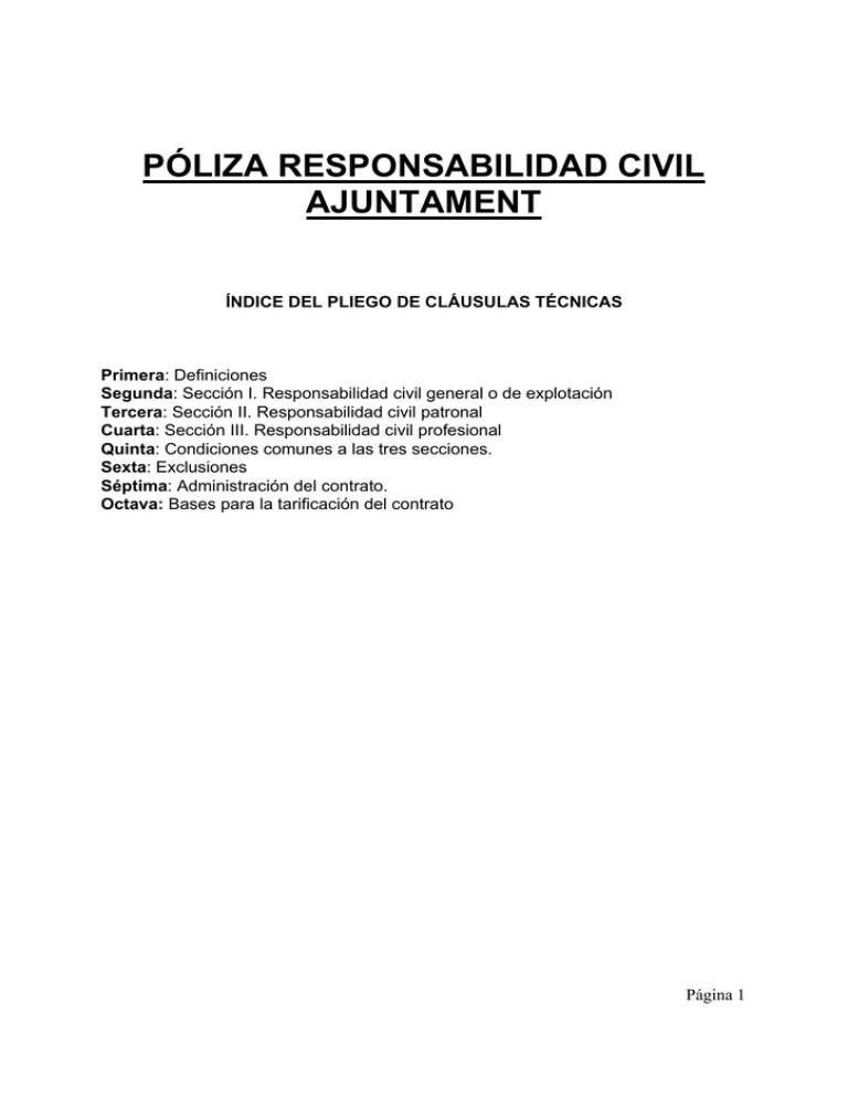 Póliza Responsabilidad Civil Ajuntament