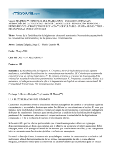 Voces: REGIMEN PATRIMONIAL DEL MATRIMONIO