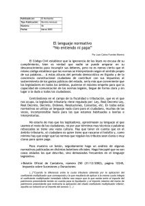 El lenguaje normativo - Asesoría fiscal y laboral J. Carlos Fuentes