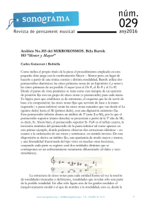 Análisis No.103 del MIKROKOSMOS. Béla Bartók 103 “Menor y