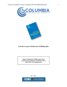 Guía Breve para la redacción de Bibliografías según APA 6ta. edición