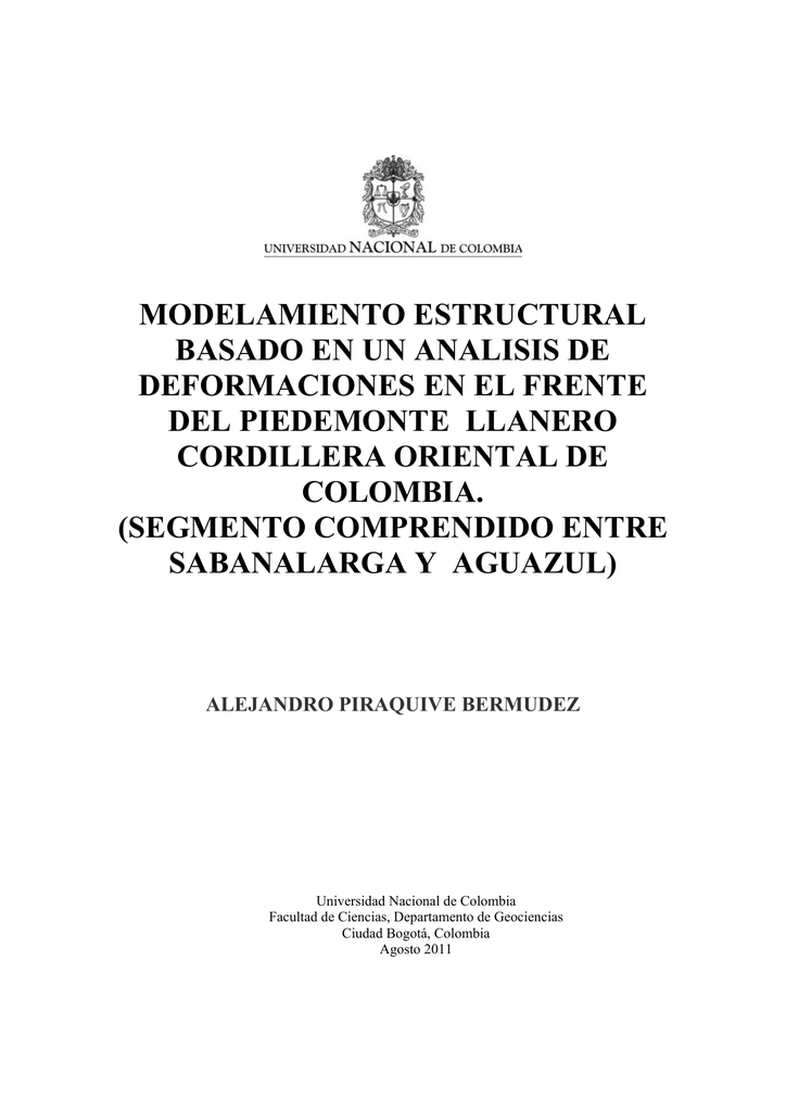 Modelamiento Estructural Basado En Un Analisis De Deformaciones