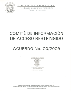 Acuerdo No. 03/2009 - Universidad Veracruzana