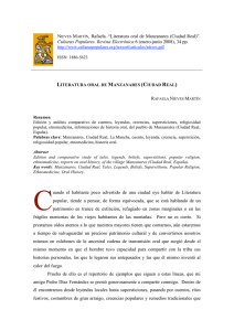 Literatura oral de Manzanares - Culturas Populares. Revista