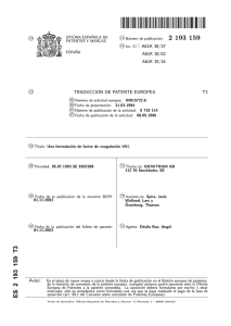 UNA FORMULACION DE FACTOR DE COAGULACION VIII