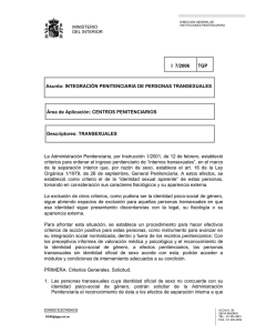 INTEGRACIÓN PENITENCIARIA DE PERSONAS TRANSEXUALES