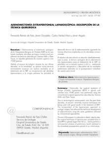 Laparoscopic extraperitoneal prostatic adenomectomy description of
