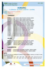 horario - Lanzarote Deportes