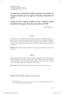 La fuga de tres prisioneros chilenos despúes del combate de