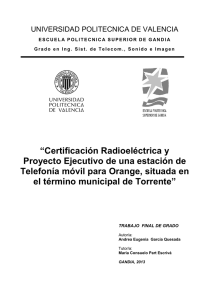 “Certificación Radioeléctrica y Proyecto Ejecutivo de una estación