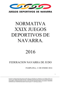 Normativa XXIX Juegos Deportivos de Navarra 2016