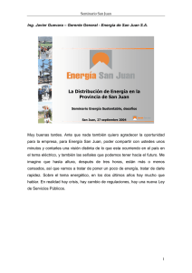La Distribución de Energía en la Provincia de San Juan