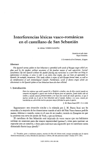 Interferencias lexicas vasco-romanicas en el castellano de San