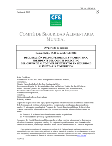 COMITÉ DE SEGURIDAD ALIMENTARIA MUNDIAL