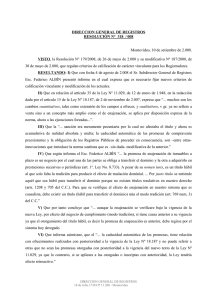 DIRECCION GENERAL DE REGISTROS RESOLUCIÓN N° 318