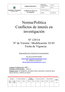 Conflictos de interes en investigación - Ver PDF