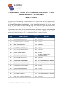 SUNEDU Proceso de Selección CAS N° 003-2016