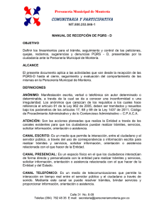 Manual Recepción PQRS D - Personería Municipal de Montería
