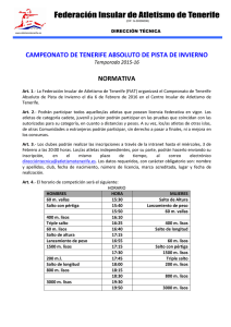Normativa y Horario - Federación Insular de Atletismo de Tenerife