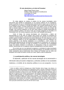 1 El voto electrónico y el mito de Prometeo1 1. La participación