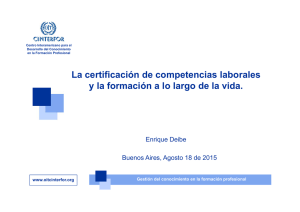 La certificación de competencias laborales y la formación a lo largo