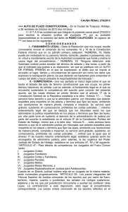 CAUSA PENAL 276/2013 +++ AUTO DE PLAZO CONSTITUCIONAL