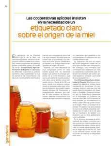 etiquetado claro sobre el origen de la miel