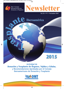 Newsletter RCIDT 2015 - Organización Nacional de Trasplantes