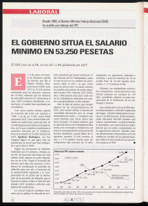 el gobierno situa el salario minimo en 53~250 pesetas