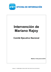 Intervención de Mariano Rajoy en el Comité Ejecutivo Nacional
